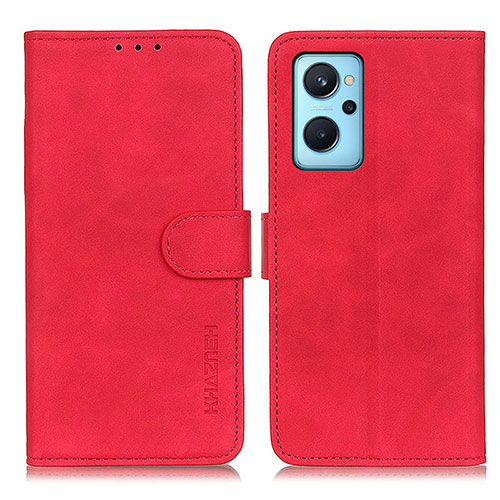 Leather Case Stands Flip Cover Holder K09Z for Realme 9i 4G Red
