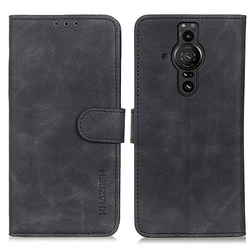 Leather Case Stands Flip Cover Holder K09Z for Sony Xperia PRO-I Black