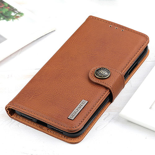 Leather Case Stands Flip Cover Holder KZ2 for OnePlus Ace 3 5G Brown