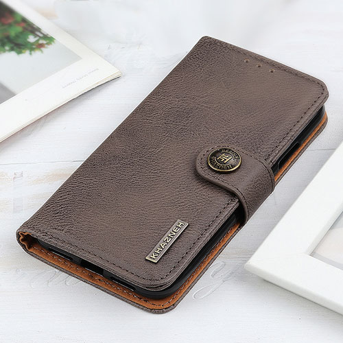 Leather Case Stands Flip Cover Holder KZ2 for OnePlus Ace 3 5G Gray