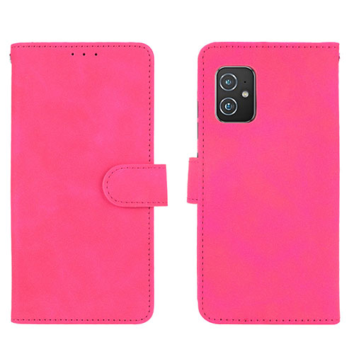 Leather Case Stands Flip Cover Holder L01Z for Asus ZenFone 8 Mini Hot Pink
