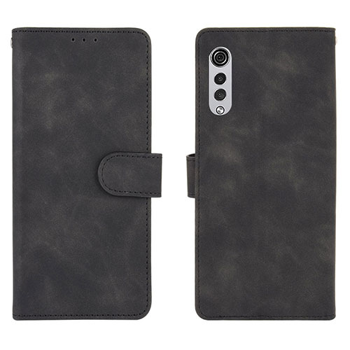 Leather Case Stands Flip Cover Holder L01Z for LG Velvet 4G Black