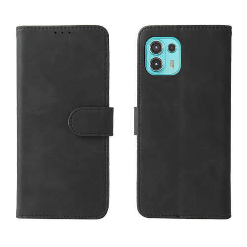 Leather Case Stands Flip Cover Holder L01Z for Motorola Moto Edge 20 Lite 5G Black