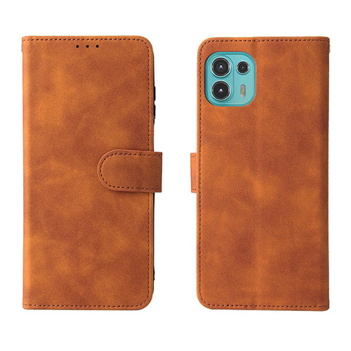 Leather Case Stands Flip Cover Holder L01Z for Motorola Moto Edge 20 Lite 5G Brown