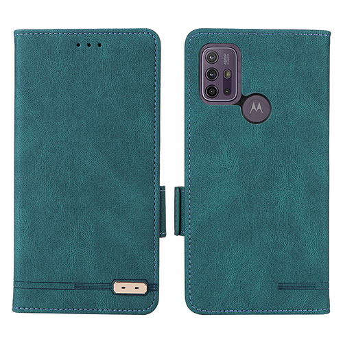 Leather Case Stands Flip Cover Holder L01Z for Motorola Moto G10 Green