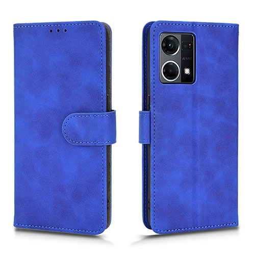 Leather Case Stands Flip Cover Holder L01Z for Oppo F21s Pro 4G Blue
