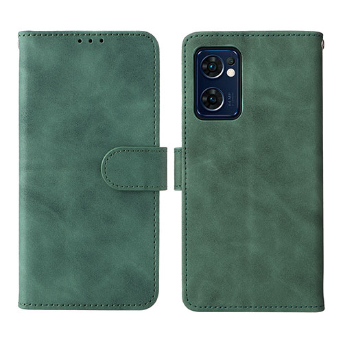 Leather Case Stands Flip Cover Holder L01Z for Oppo Reno7 5G Green