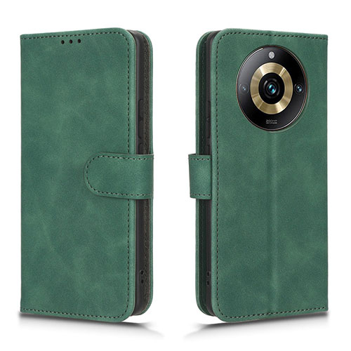 Leather Case Stands Flip Cover Holder L01Z for Realme 11 Pro+ Plus 5G Green