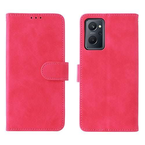 Leather Case Stands Flip Cover Holder L01Z for Realme 9i 4G Hot Pink