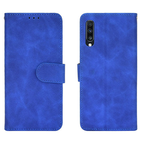 Leather Case Stands Flip Cover Holder L01Z for Samsung Galaxy A70 Blue