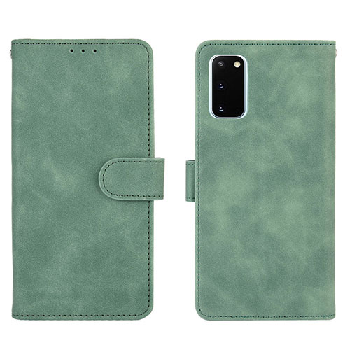 Leather Case Stands Flip Cover Holder L01Z for Samsung Galaxy S20 FE 5G Green