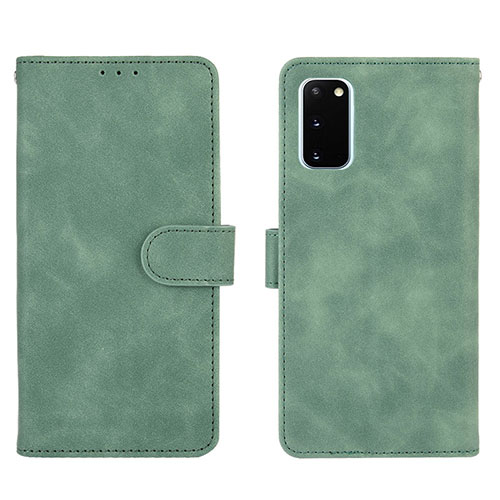 Leather Case Stands Flip Cover Holder L01Z for Samsung Galaxy S20 Lite 5G Green