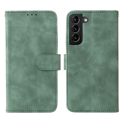 Leather Case Stands Flip Cover Holder L01Z for Samsung Galaxy S21 5G Green