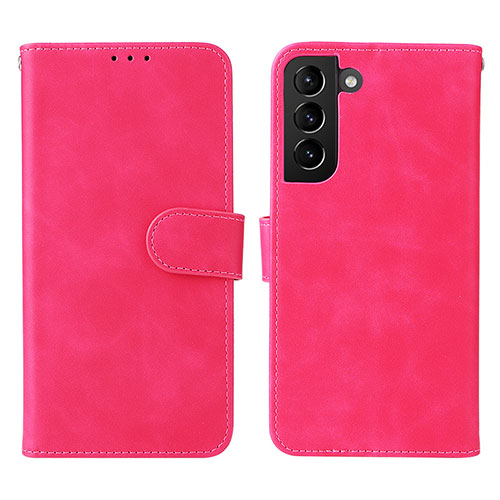 Leather Case Stands Flip Cover Holder L01Z for Samsung Galaxy S21 5G Hot Pink
