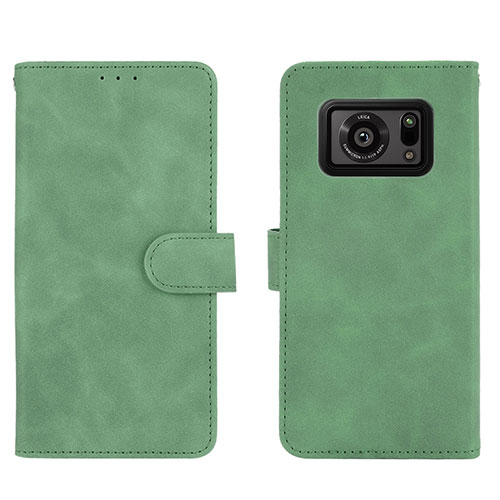 Leather Case Stands Flip Cover Holder L01Z for Sharp Aquos R6 Green