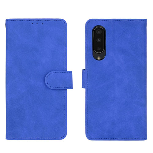 Leather Case Stands Flip Cover Holder L01Z for Sharp Aquos Zero5G basic Blue