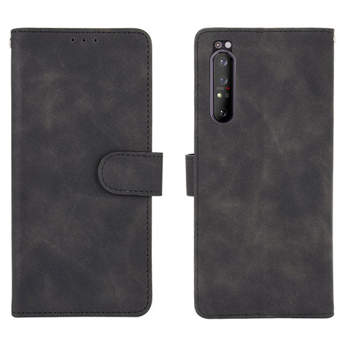 Leather Case Stands Flip Cover Holder L01Z for Sony Xperia 1 II Black
