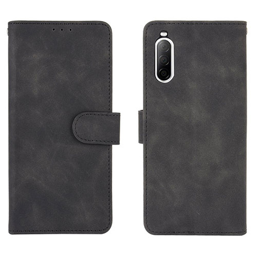 Leather Case Stands Flip Cover Holder L01Z for Sony Xperia 10 II Black