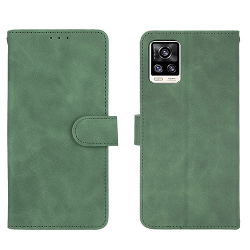 Leather Case Stands Flip Cover Holder L01Z for Vivo V20 Green