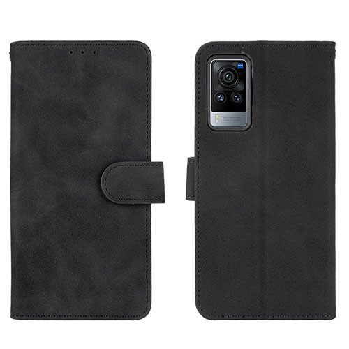 Leather Case Stands Flip Cover Holder L01Z for Vivo X60 Pro 5G Black