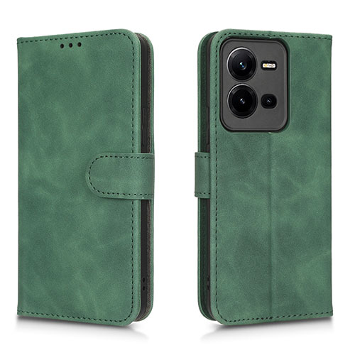 Leather Case Stands Flip Cover Holder L01Z for Vivo X80 Lite 5G Green