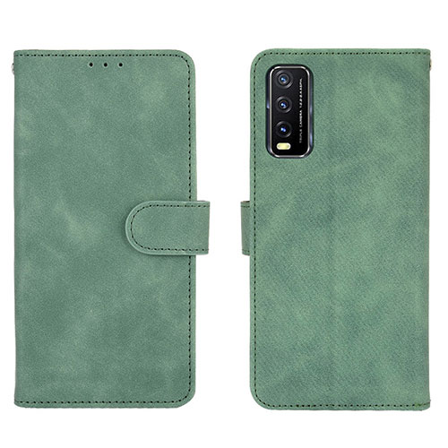 Leather Case Stands Flip Cover Holder L01Z for Vivo Y11s Green