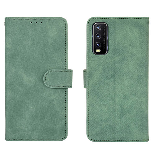 Leather Case Stands Flip Cover Holder L01Z for Vivo Y20s Green