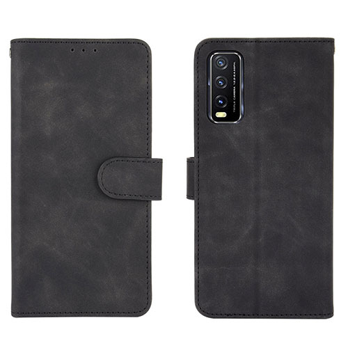 Leather Case Stands Flip Cover Holder L01Z for Vivo Y30 Black