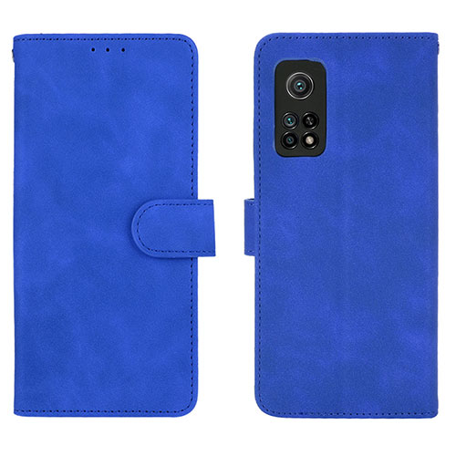 Leather Case Stands Flip Cover Holder L01Z for Xiaomi Mi 10T 5G Blue