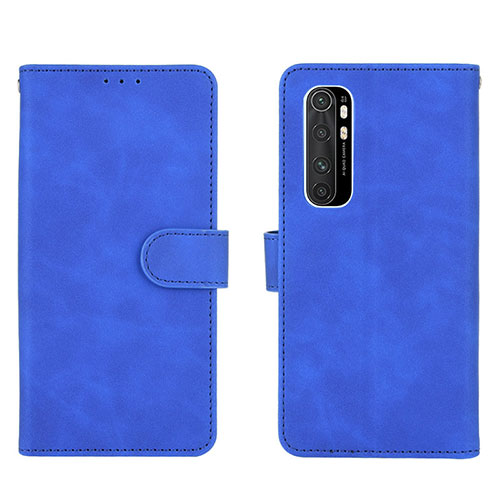 Leather Case Stands Flip Cover Holder L01Z for Xiaomi Mi Note 10 Lite Blue