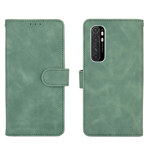Leather Case Stands Flip Cover Holder L01Z for Xiaomi Mi Note 10 Lite Green