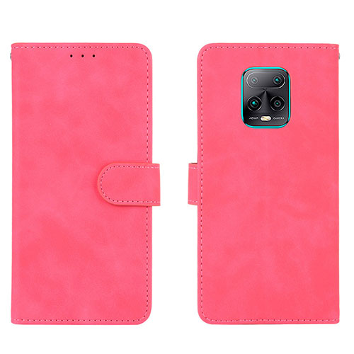 Leather Case Stands Flip Cover Holder L01Z for Xiaomi Redmi 10X 5G Hot Pink