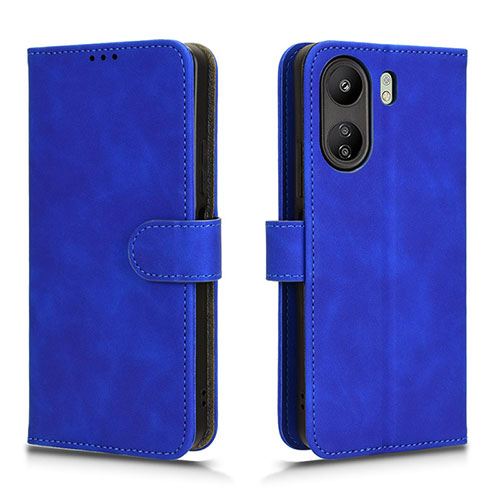Leather Case Stands Flip Cover Holder L01Z for Xiaomi Redmi 13C Blue