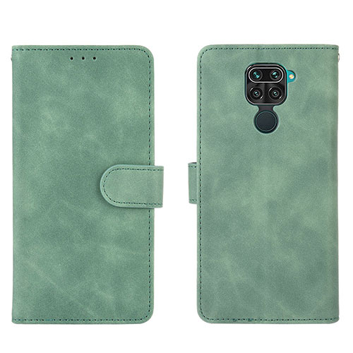 Leather Case Stands Flip Cover Holder L01Z for Xiaomi Redmi Note 9 Green