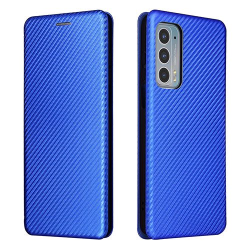 Leather Case Stands Flip Cover Holder L02Z for Motorola Moto Edge 20 5G Blue