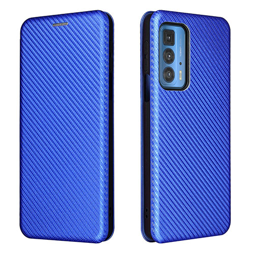 Leather Case Stands Flip Cover Holder L02Z for Motorola Moto Edge 20 Pro 5G Blue