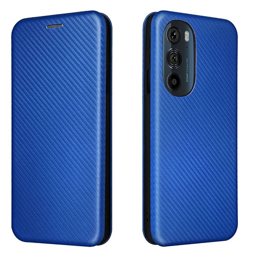 Leather Case Stands Flip Cover Holder L02Z for Motorola Moto Edge 30 Pro 5G Blue