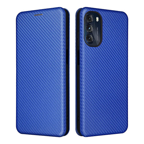 Leather Case Stands Flip Cover Holder L02Z for Motorola Moto G 5G (2022) Blue