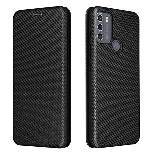 Leather Case Stands Flip Cover Holder L02Z for Motorola Moto G50 Black
