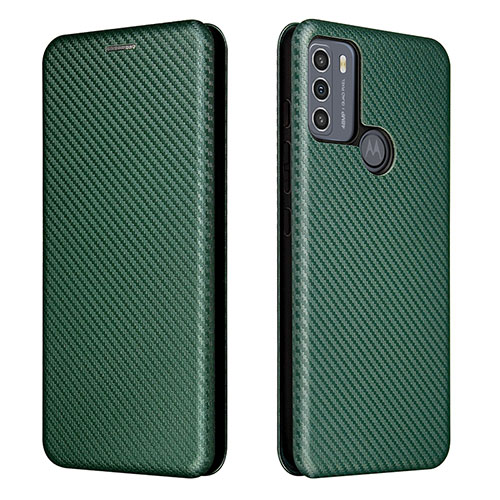 Leather Case Stands Flip Cover Holder L02Z for Motorola Moto G50 Green