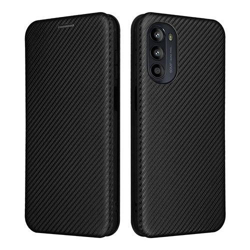 Leather Case Stands Flip Cover Holder L02Z for Motorola Moto G71s 5G Black