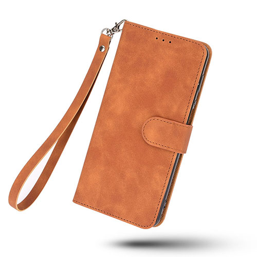 Leather Case Stands Flip Cover Holder L02Z for Nothing Phone 1 Brown