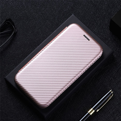 Leather Case Stands Flip Cover Holder L02Z for OnePlus Ace 2 Pro 5G Rose Gold