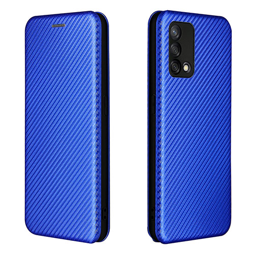 Leather Case Stands Flip Cover Holder L02Z for Oppo F19 Blue