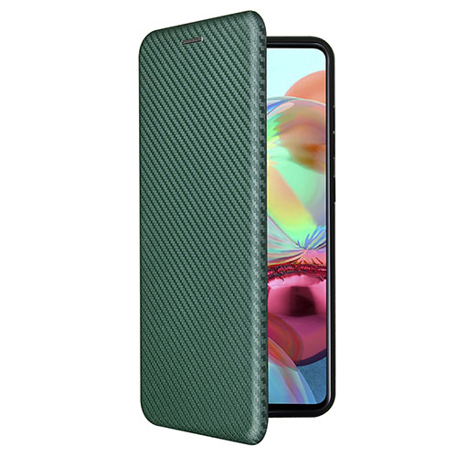 Leather Case Stands Flip Cover Holder L02Z for Samsung Galaxy A72 5G Green