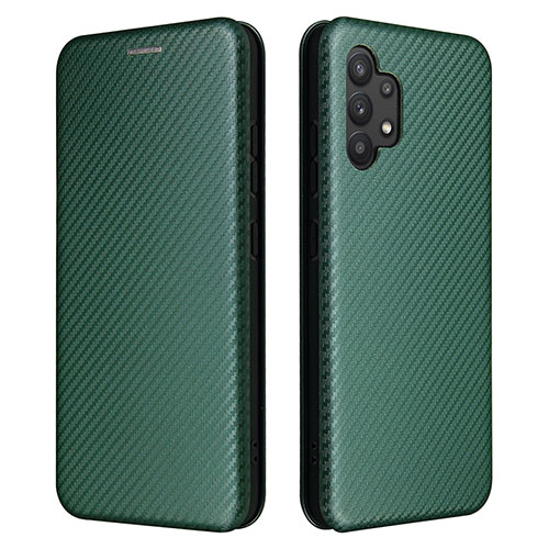 Leather Case Stands Flip Cover Holder L02Z for Samsung Galaxy M32 5G Green