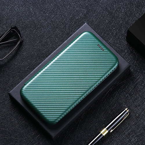 Leather Case Stands Flip Cover Holder L02Z for Sony Xperia 10 II Green