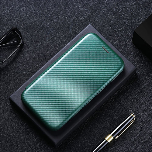 Leather Case Stands Flip Cover Holder L02Z for Xiaomi Poco M5S Green