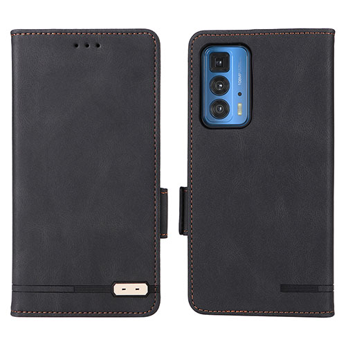 Leather Case Stands Flip Cover Holder L03Z for Motorola Moto Edge 20 Pro 5G Black