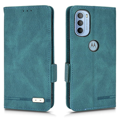 Leather Case Stands Flip Cover Holder L03Z for Motorola Moto G31 Green